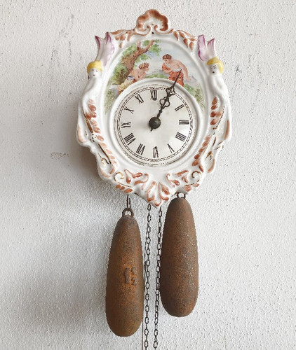 Jugendstil porzellan wanduhr - jugendstil,
