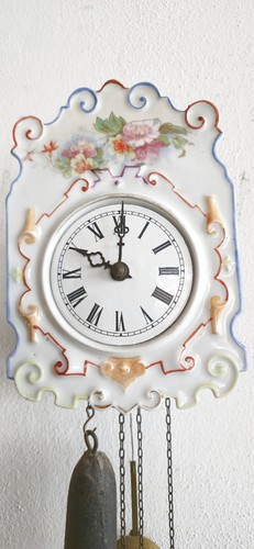 Jugendstil porzellan wanduhr - porzellan,