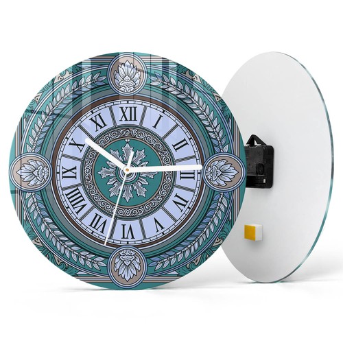 Runde wanduhr aus glas - runde,
