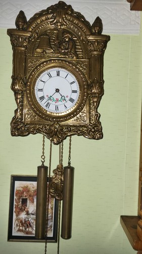 Alte messing wanduhr - messing,