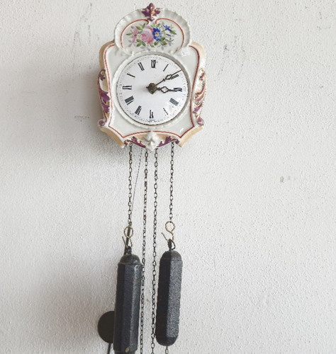 Jugendstil porzellan wanduhr - jugendstil,