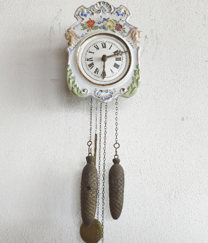 Jugendstil porzellan wanduhr - porzellan,