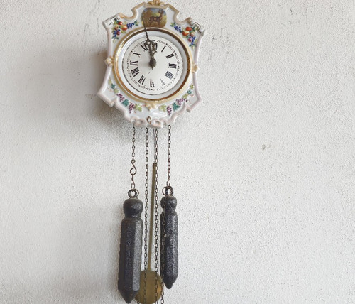 Jugendstil porzellan wanduhr - jugendstil,